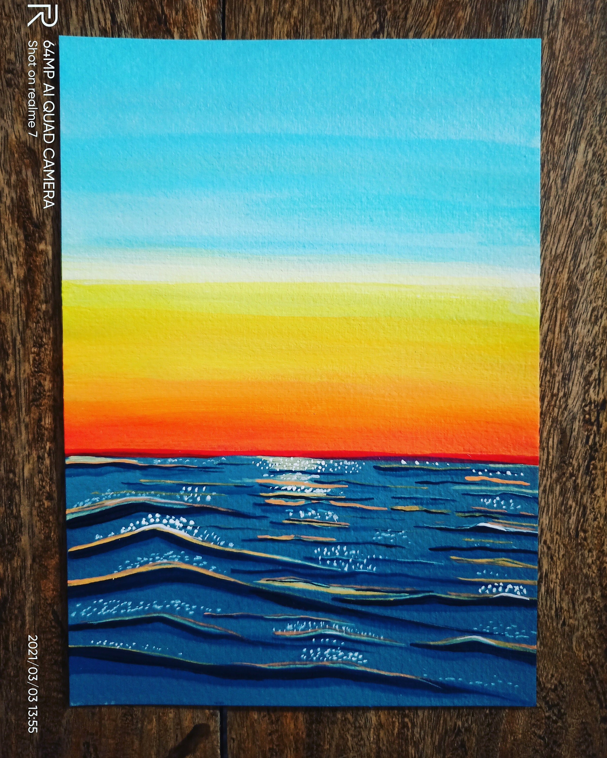 Sunset acrylic painting on paper acrylic on paper sunset | Etsy