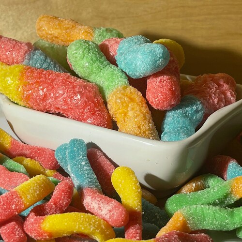 Freeze Dried Sour Gummy Worms Great for Birthdays - Etsy