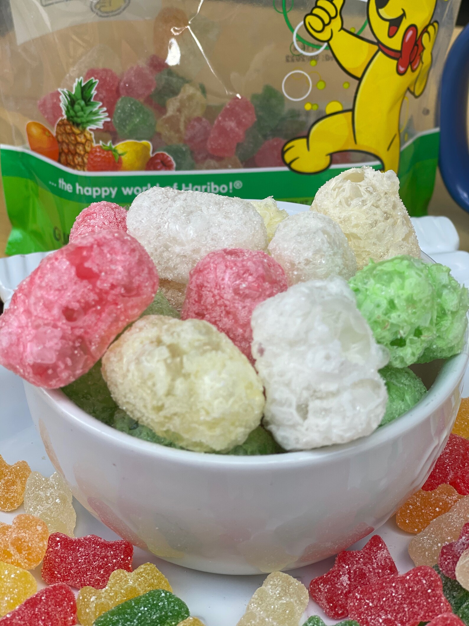 Haribo Sour Gummy Bears Freeze Dried Etsy