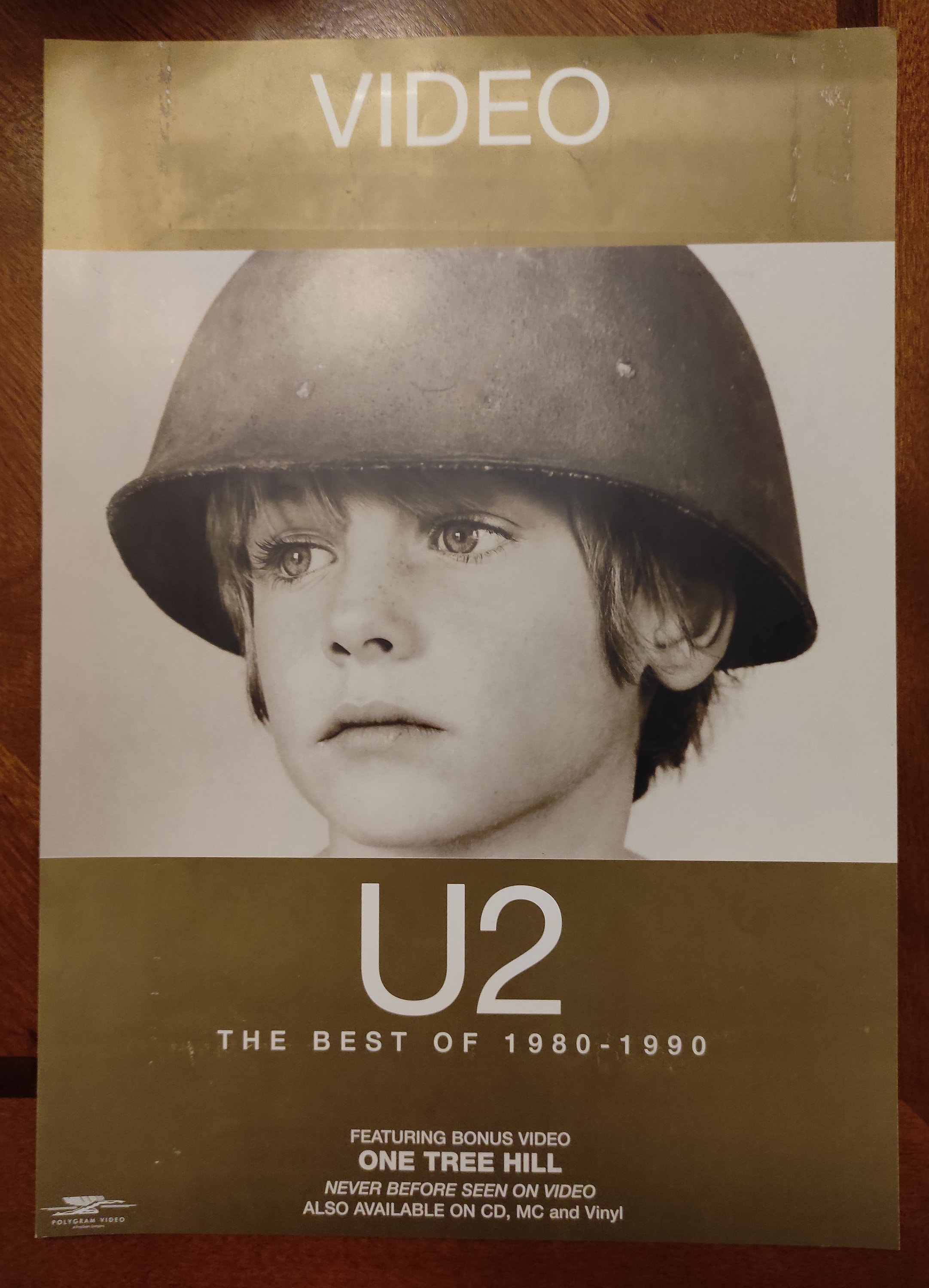 コード・ブルー ポスター U2 Best of 1980-1990 Video Promo Poster, Polygram Video, 8.5