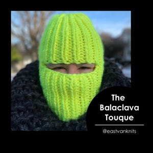 Hand knit balaclava toque, custom colour - The Balaclava Toque
