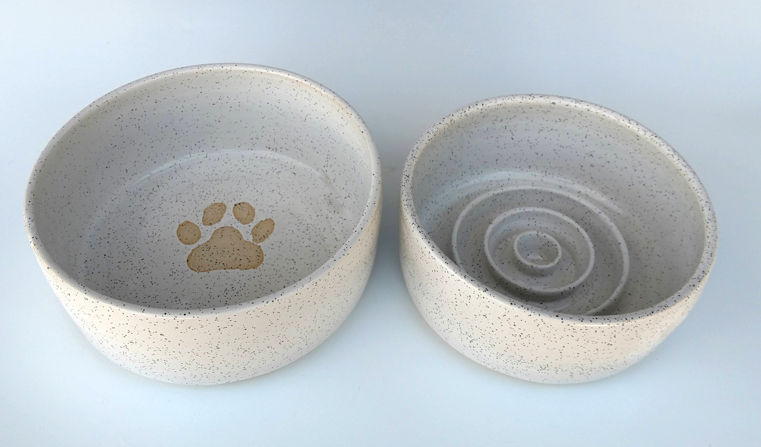 Handmade Ceramic Dog Bowl Slow Feeder White Etsy
