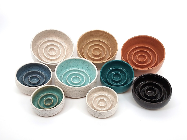 Slow Feeder Handmade Ceramic Dog Bowl image 1