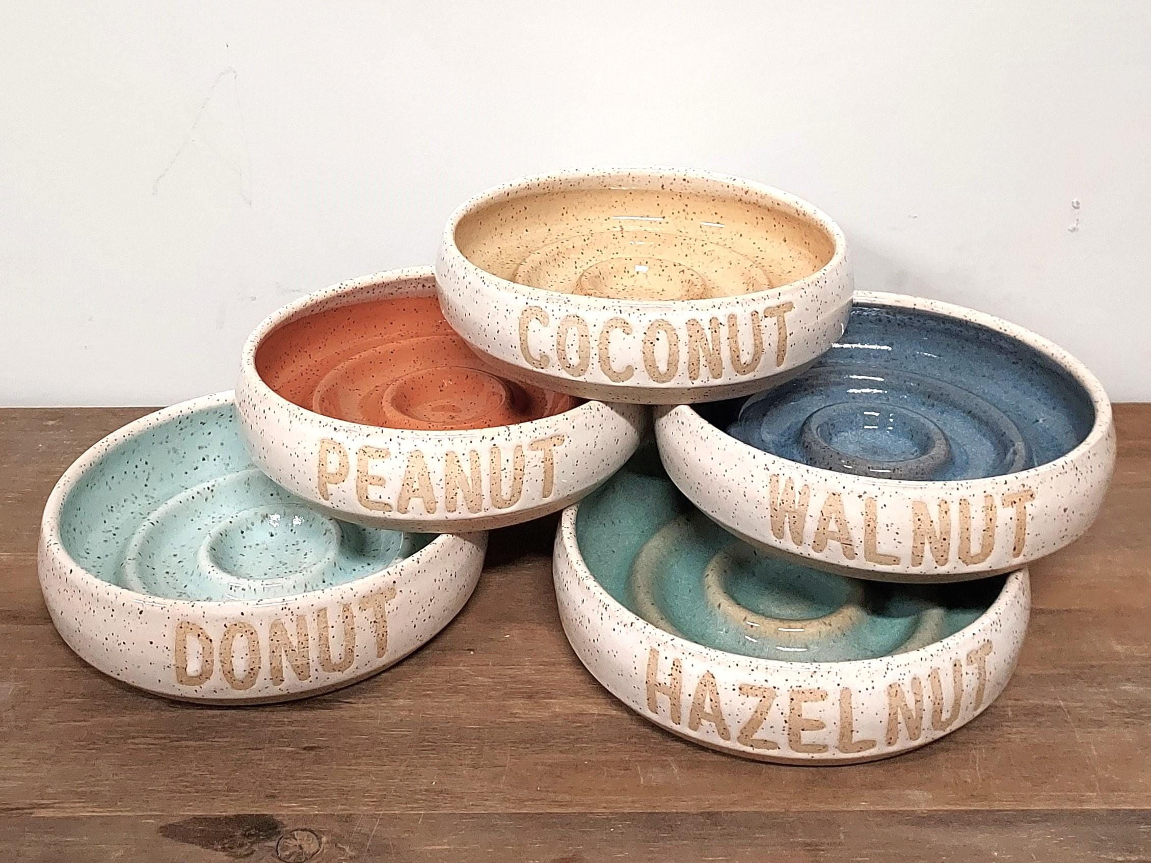 Personalized Slow Feeder Handmade Ceramic Cat Bowl | Custom Customization Pottery Pet