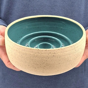 Bare Clay Slow Feeder Handmade Ceramic Dog Bowl | Puzzle Toy | Pet Feeder | Pottery | Healthy Eating | Dog Dish zdjęcie 2
