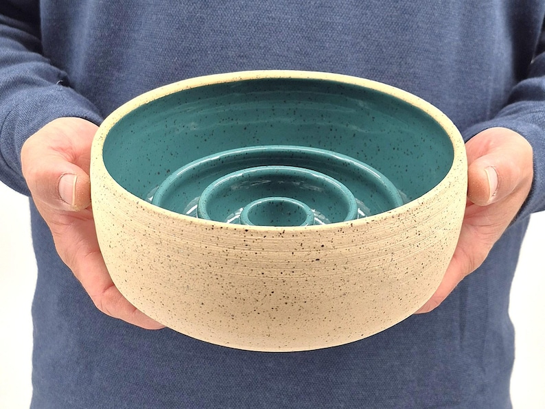Bare Clay Slow Feeder Handmade Ceramic Dog Bowl | Puzzle Toy | Pet Feeder | Pottery | Healthy Eating | Dog Dish zdjęcie 2