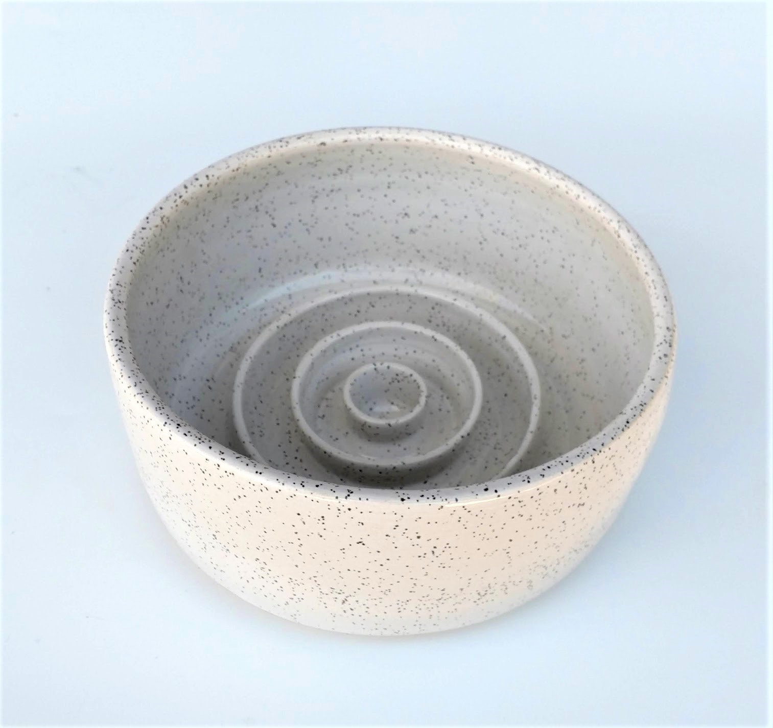 Handmade Ceramic Dog Bowl Slow Feeder White Etsy