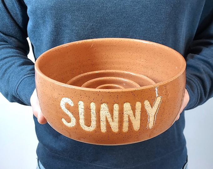 Slow Feeder Personalized Handmade Ceramic Dog Bowl | Custom Bowl | Customization | Puzzle Toy | Dog Feeder| Pottery | Healthy Eating