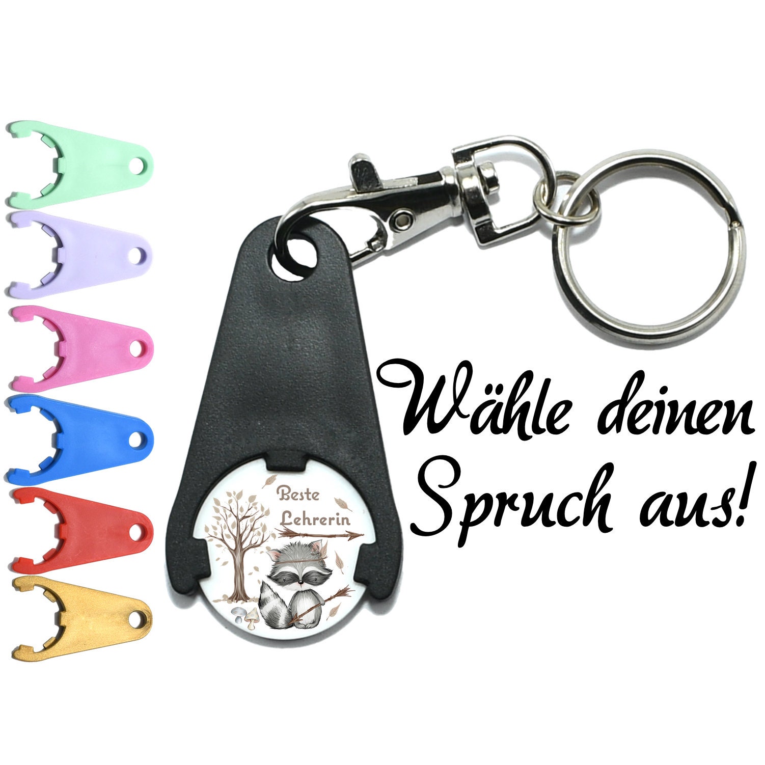 Keychain with shopping cart chip best teacher - gift farewell school …