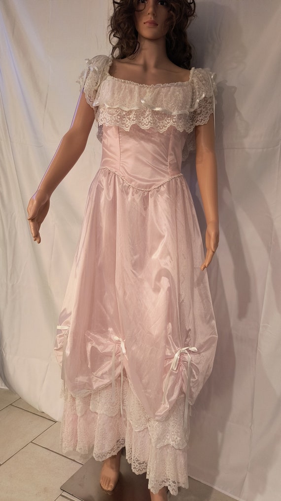 Vintage Pink Prom Dress from the 1980s ILGWU Cind… - image 6