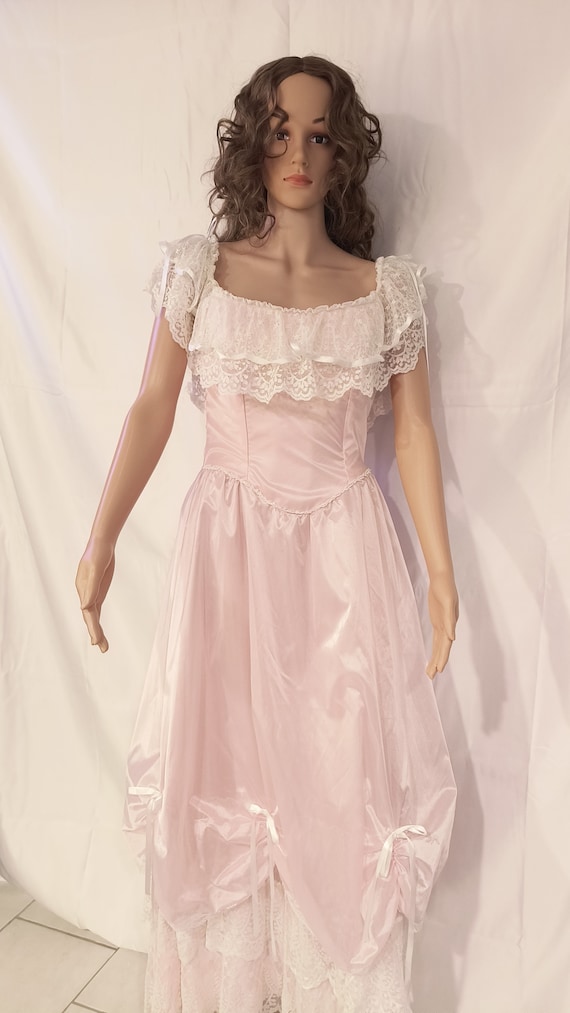Vintage Pink Prom Dress from the 1980s ILGWU Cind… - image 5