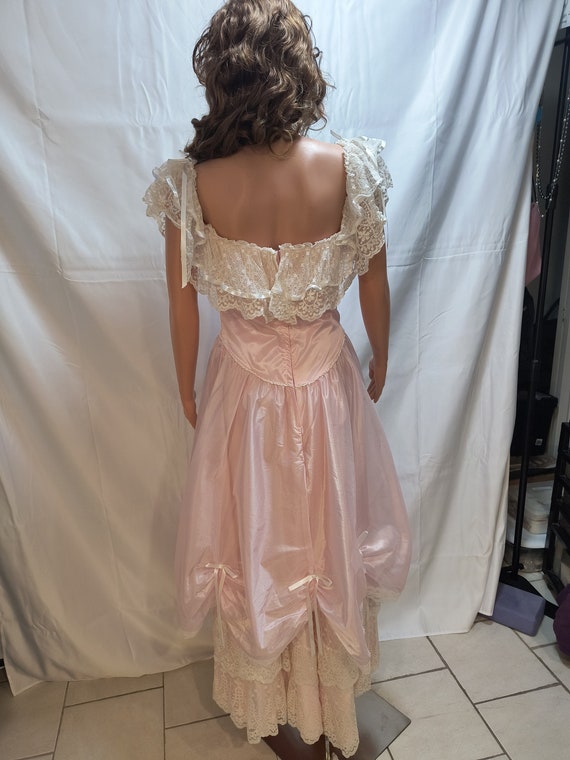 Vintage Pink Prom Dress from the 1980s ILGWU Cind… - image 8