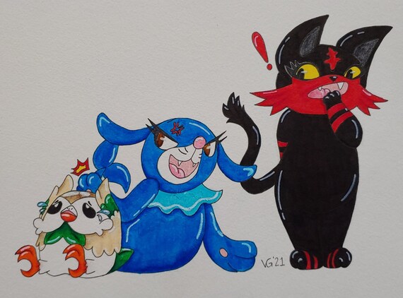 Rowlet Popplio and Litten | Etsy