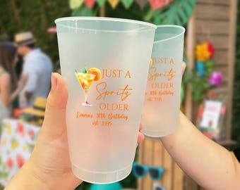 Aperol Spritz Birthday Frosted Cups, Bridal Shower Party Favors, Custom A Spritz Older Party Cup Favor, Italian Themed Birthday Party Decor