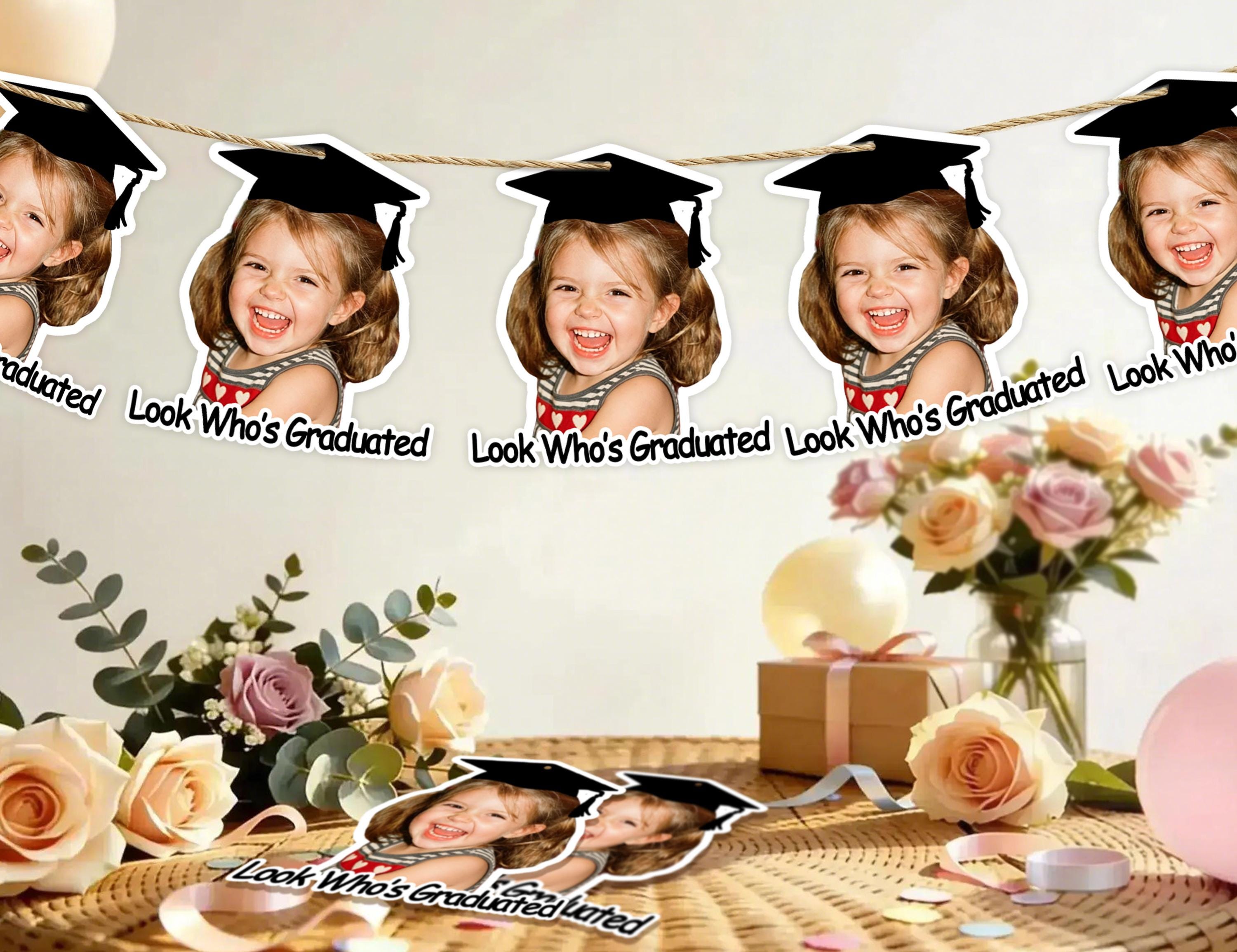 Custom Baby Photo Graduation Banner 2026, Look Who Graduated Garland ...