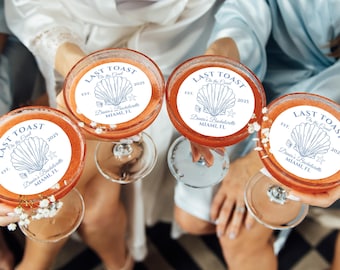 Last Toast on the Coast Drink Toppers/Coastal Bachelorette Party Decor/Edible Topper Custom/Toast on the Coast Bridal Shower Cocktail Topper