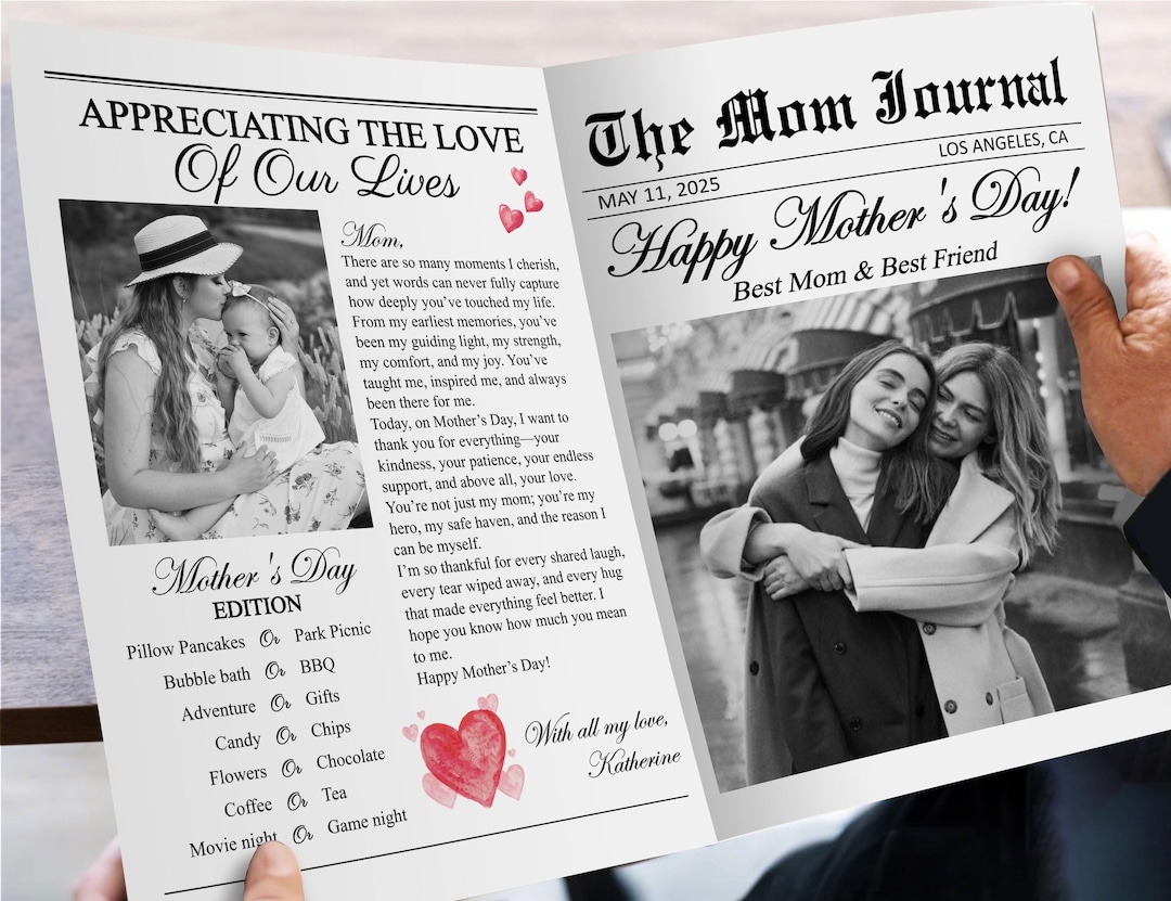 Mother's Day Custom Photo Newspapers, Mother's Day Newspaper Party ...