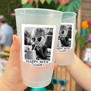 Kids Birthday Face Party Cup/Birthday Party Decorations Frosted Cup Favors/Custom Picture 30th Birthday Cup/Unique Party Favors/Vintage 1995