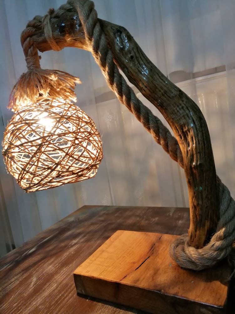 Hand carved lamp hand made wood 30x 55 cm Etsy