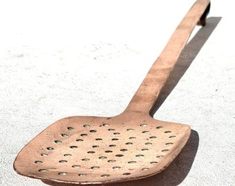 Utensilios de cocina franceses antiguos de cobre, colador, tamiz, de una sola pieza, 4 mm