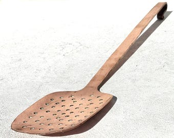 Setaccio/colino da cucina vintage francese in rame, monoblocco, 4 mm