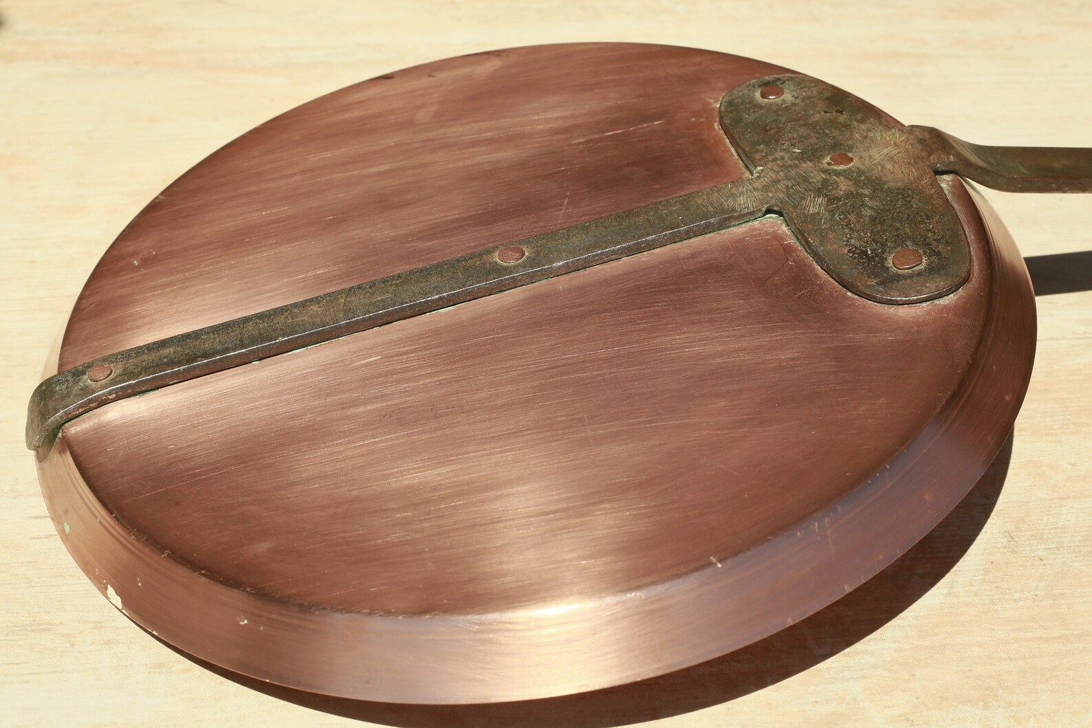 French vintage Copper crepe pan Cast iron skillet Copper Etsy