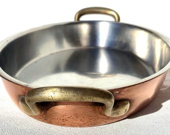 Sartén ovalada de estilo francés vintage, con revestimiento de acero inoxidable, 28,4 cm (11,2 pulgadas)