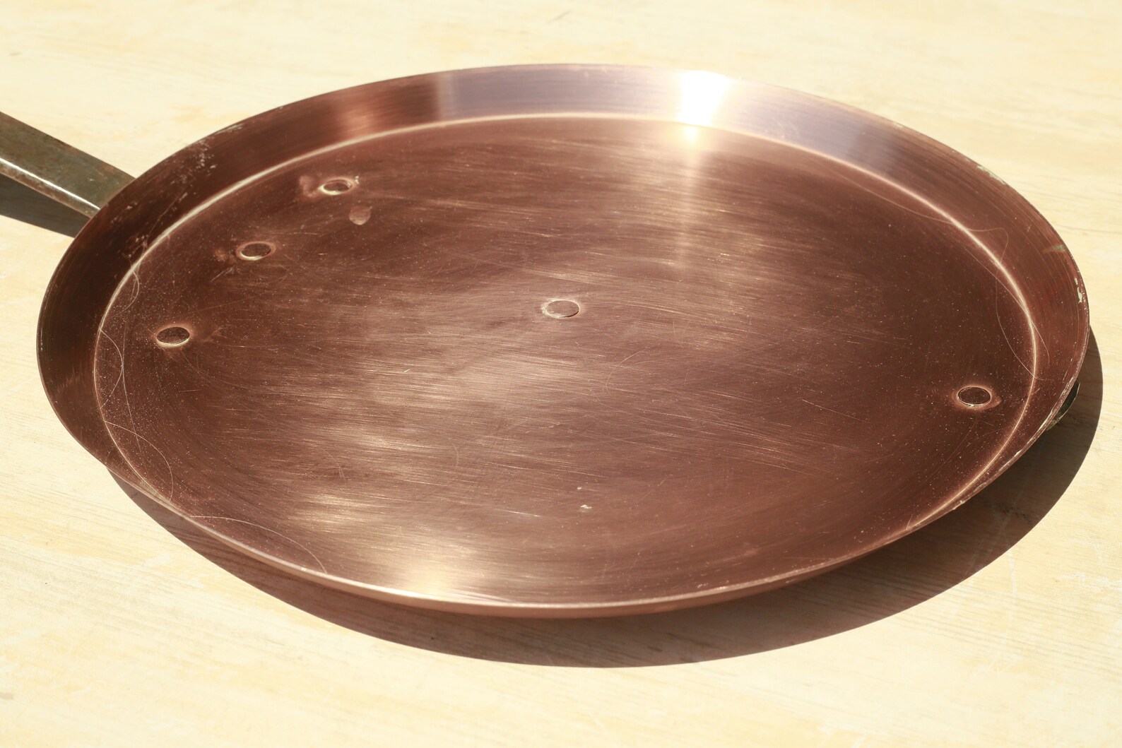 French vintage Copper crepe pan Cast iron skillet Copper Etsy