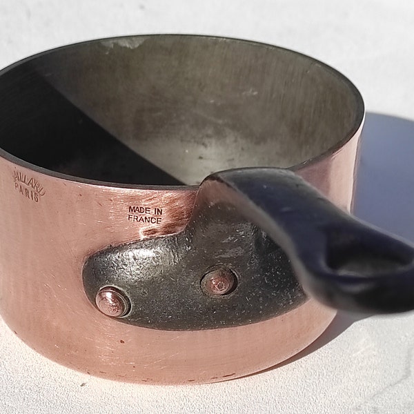 Vintage 4.9inch French Copper Saucepan Saute Pan| Gaillard Paris Made in France| Tin Lining| Hammered Walls| 2.5mm| 2lbs| Gift Idea!