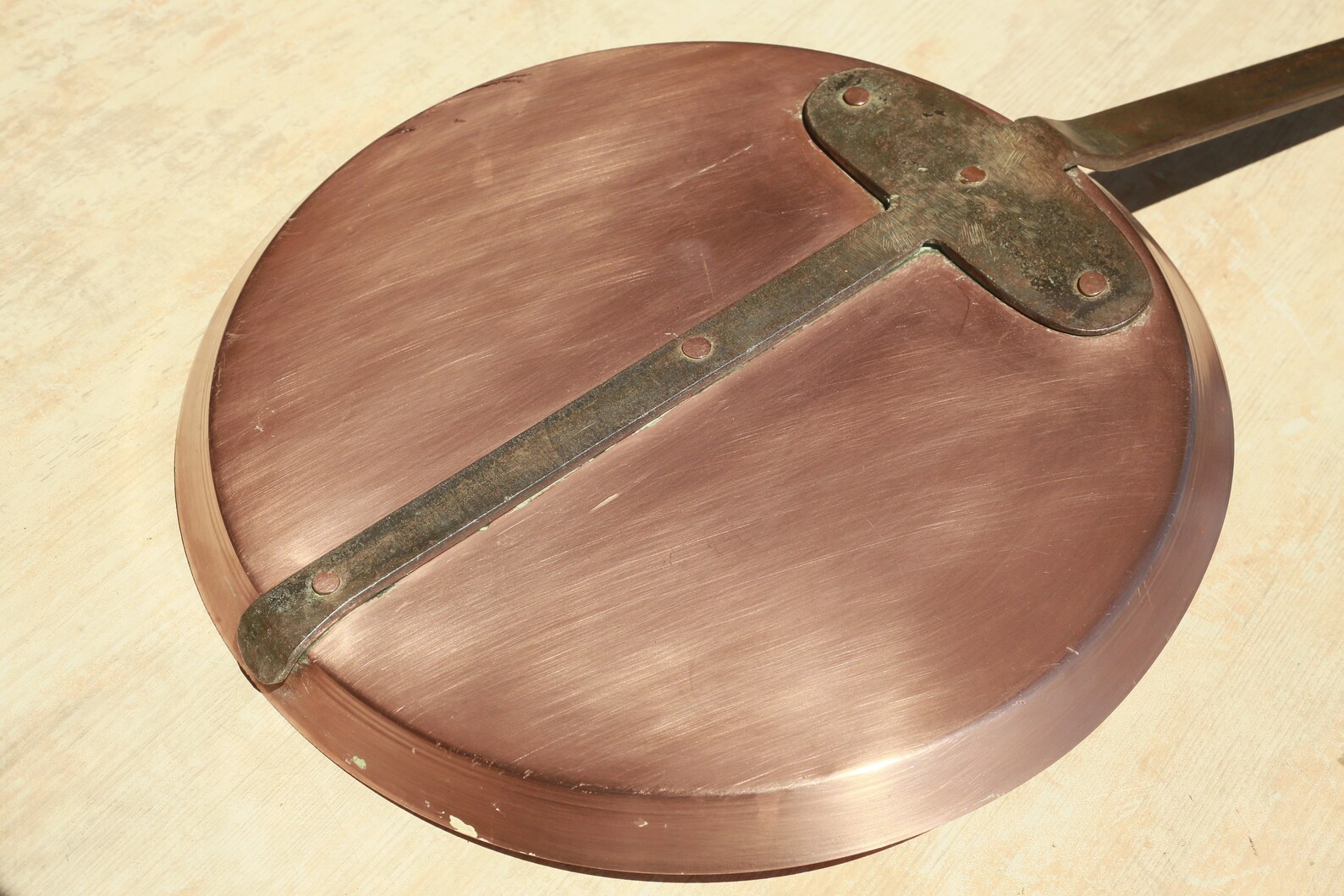 French vintage Copper crepe pan Cast iron skillet Copper Etsy