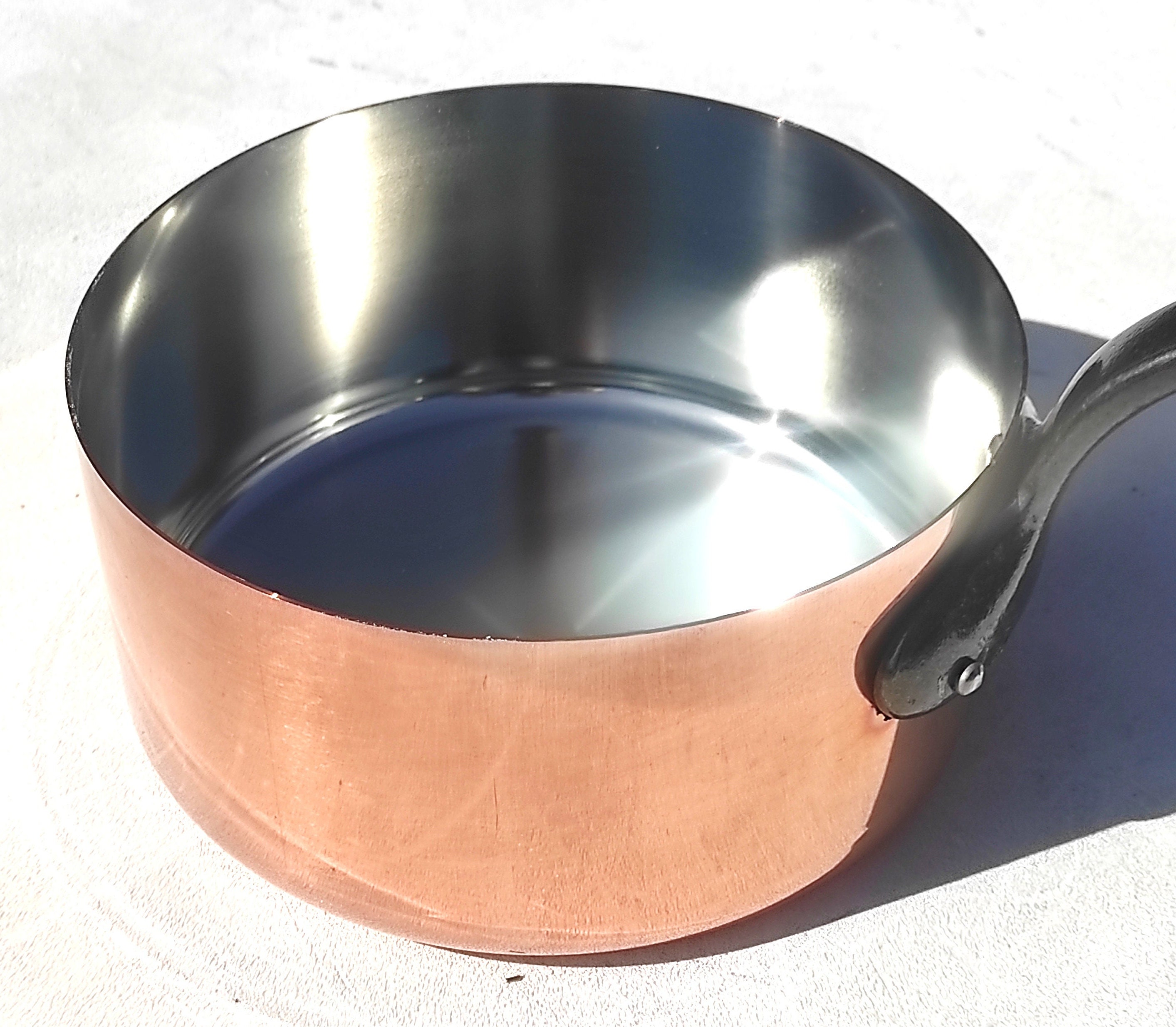 Vintage Copper Saucepan Set of 5 Graduated Pans Baumalu Made in France