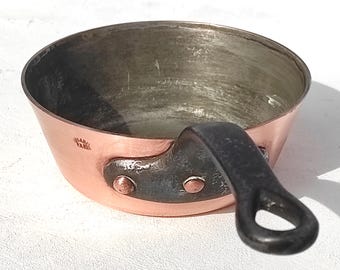 Sartén francesa de cobre vintage, marca Gaillard Paris, con revestimiento de estaño, 16,5 cm (6,5 pulgadas), 1,36 kg (3 libras).