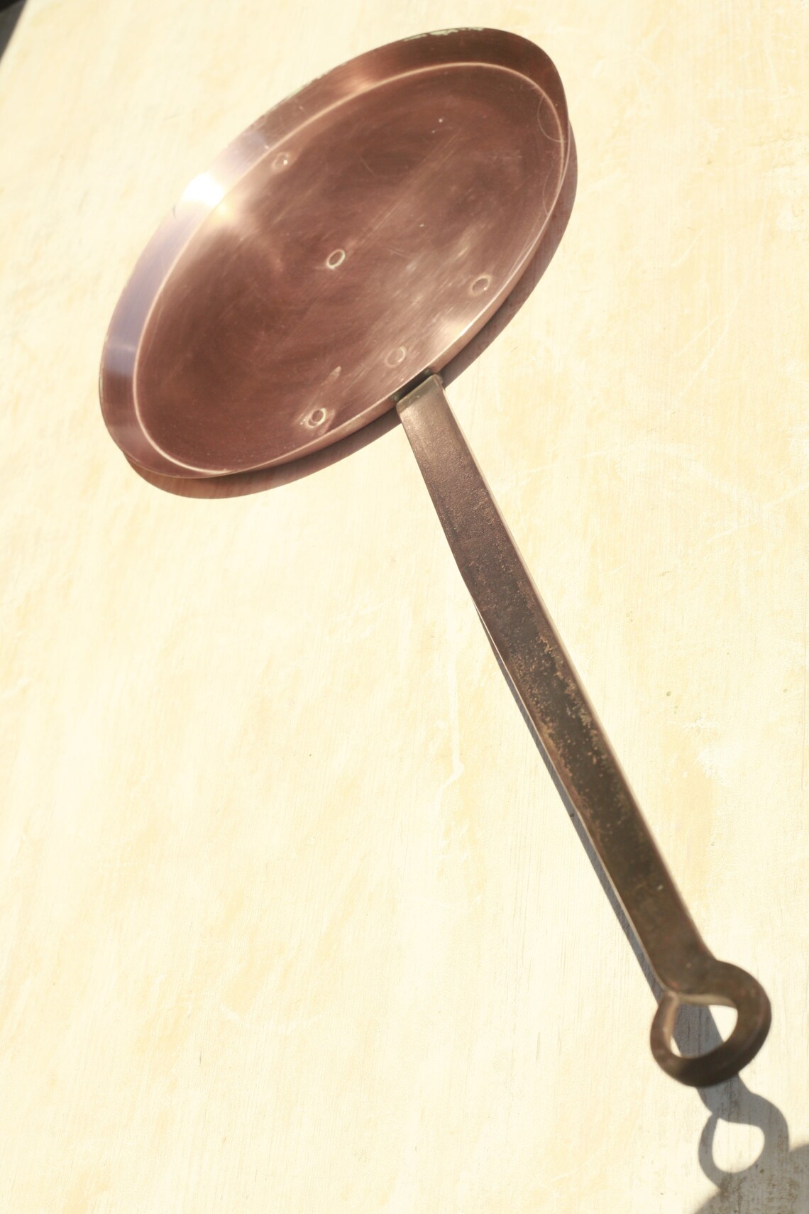 French vintage Copper crepe pan Cast iron skillet Copper Etsy