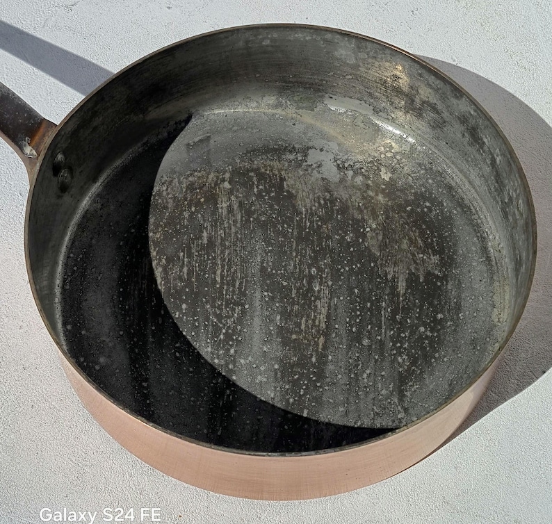 Vintage French Copper Cookware, Saute Pan, Villedieu, Tin Lined, 9 ...