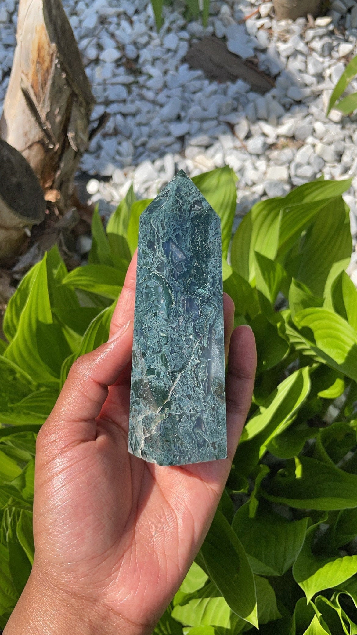 Moss Agate Tower | Etsy