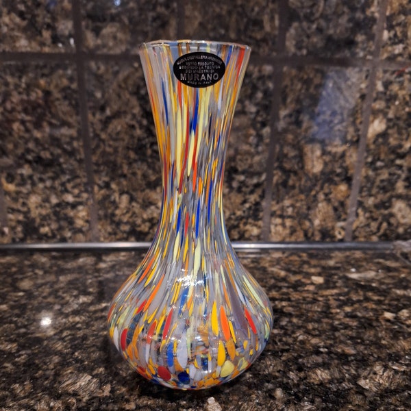 Luxury Mouth Blown  Glass Vase, Murano Style Thick Glass Vase,