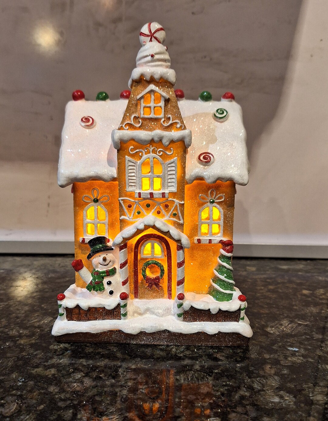 Christmas Light up Gingerbread House With a Frosted Roof Etsy