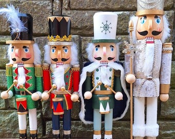 2FT Nutcracker Soldier Statue, Champagne Gold Nutcracker Soldier, Green Nutcracker, Blue Nutcracker, Red Nutcracker