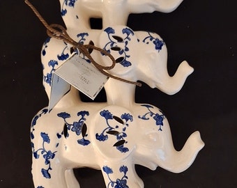 Fragranced Scented Elephants, Hand Painted Ceramic Elephants, Rainforest Jasmine Potpourri