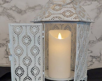 Elegant, Traditional Design  Moroccan inspired, White Detailed Lantern.
