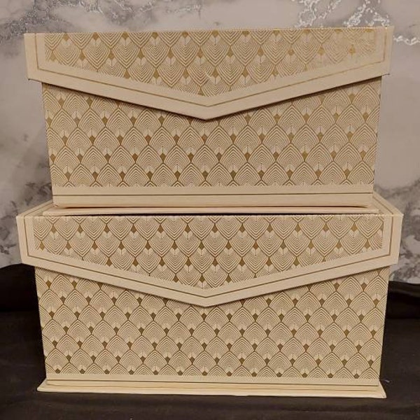 Strong, Magnetic Box, Gold and Ivory Gift boxes, Wedding Gift Box,