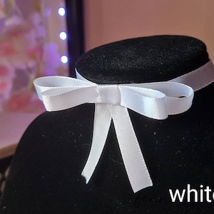 Cute Pastel Ribbon Chokers with Bows White