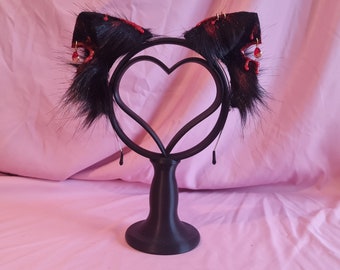 Red and Black Cat Ears
