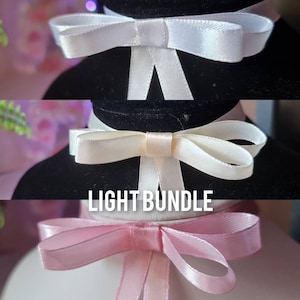 Cute Pastel Ribbon Chokers with Bows Light Bundle