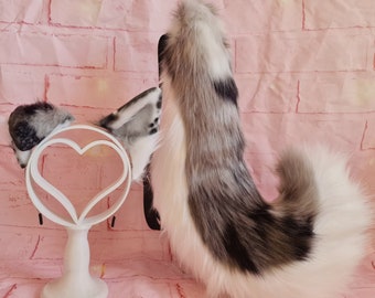 Grey Puppy Tail and Ears Set