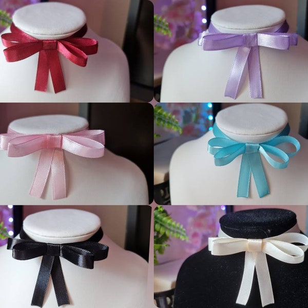 Cute Pastel Ribbon Chokers with Bows