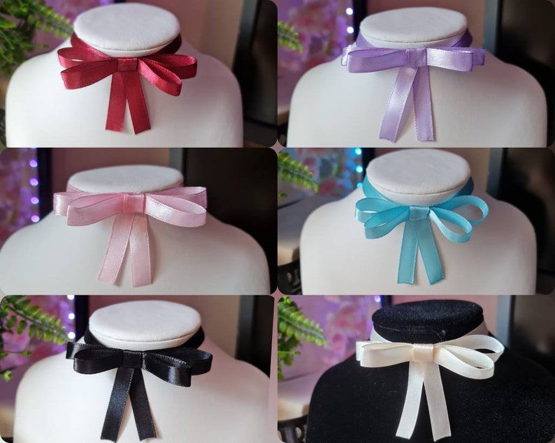 Cute Pastel Ribbon Chokers with Bows image 1