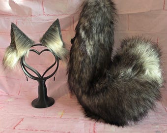 Dark Grey Puppy Tail and Ears
