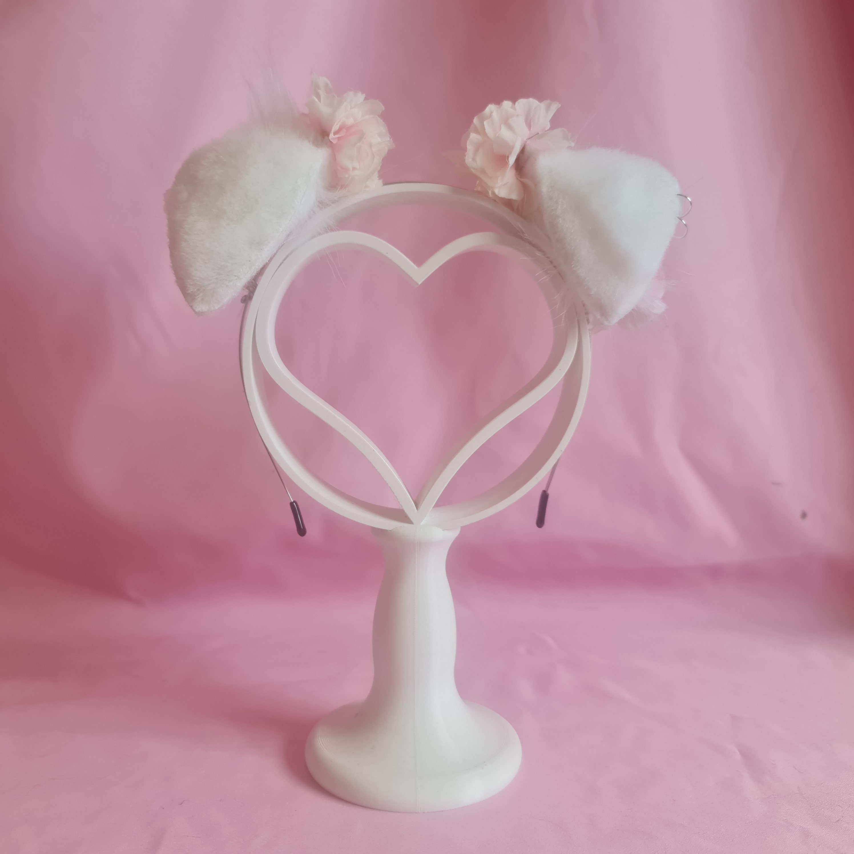 Cherry Blossom Pink and White Puppy Ears