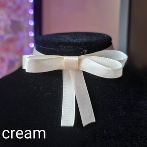 Cute Pastel Ribbon Chokers with Bows Cream